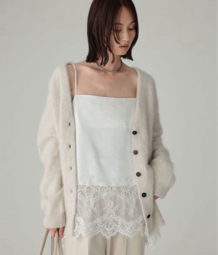 今季新品☆バビロン☆ヘムレースキャミソール　オフホワイト