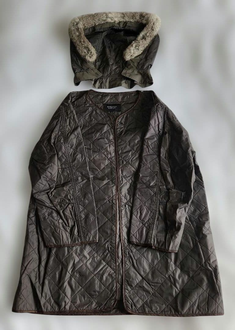 【ゆずぷりん】バーバリーブラックレーベルライナー付2wayモッズコート難有