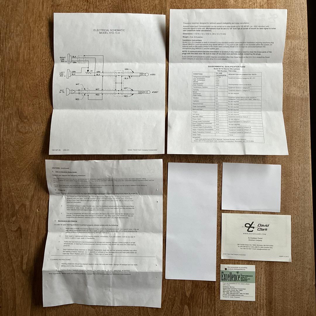 DAVID CLARK デビッドクラーク 航空機用ヘッドセットH10-13.4