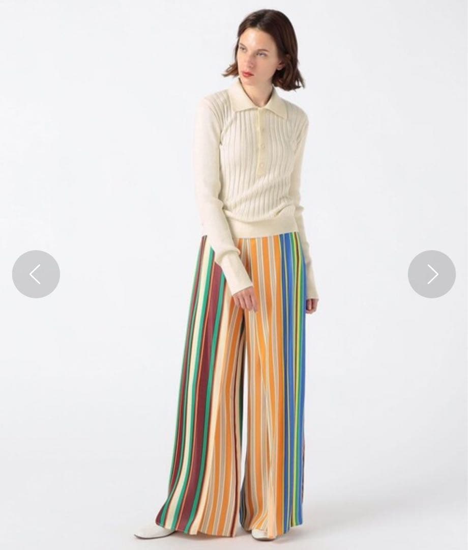 CABaN コットンカシミヤリブ ポロカラープルオーバー