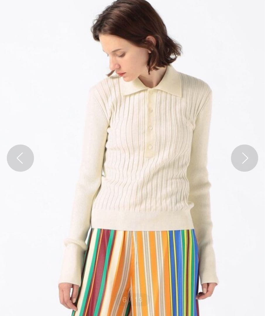 CABaN コットンカシミヤリブ ポロカラープルオーバー