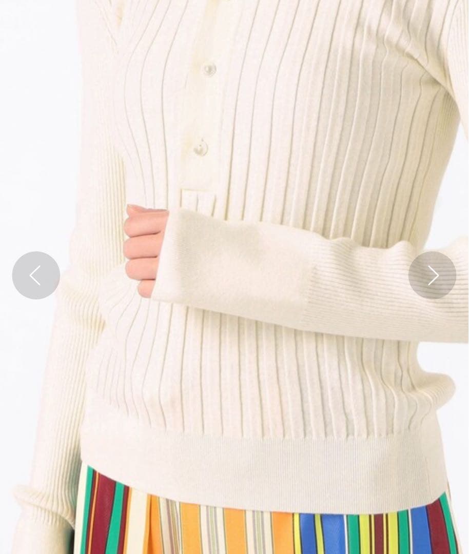 CABaN コットンカシミヤリブ ポロカラープルオーバー