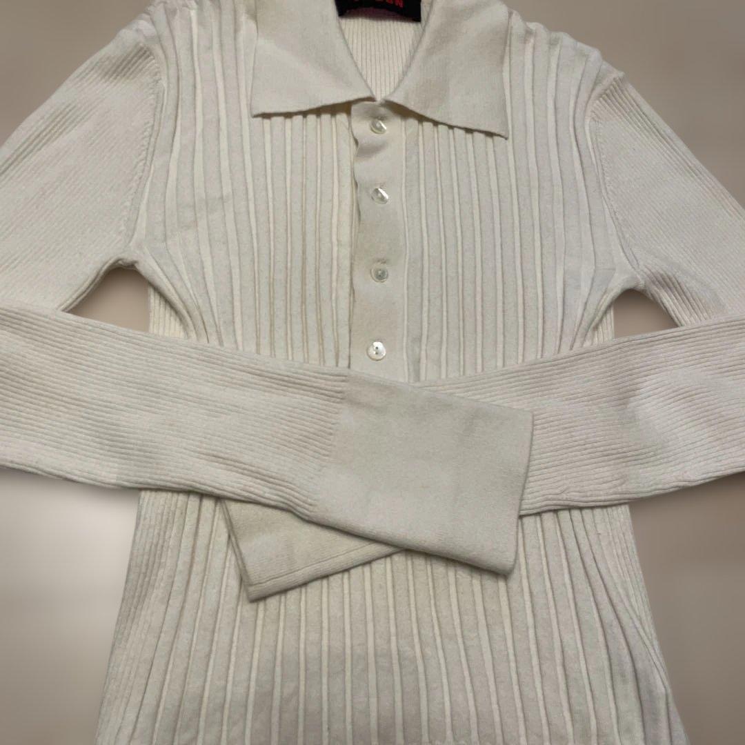 CABaN コットンカシミヤリブ ポロカラープルオーバー