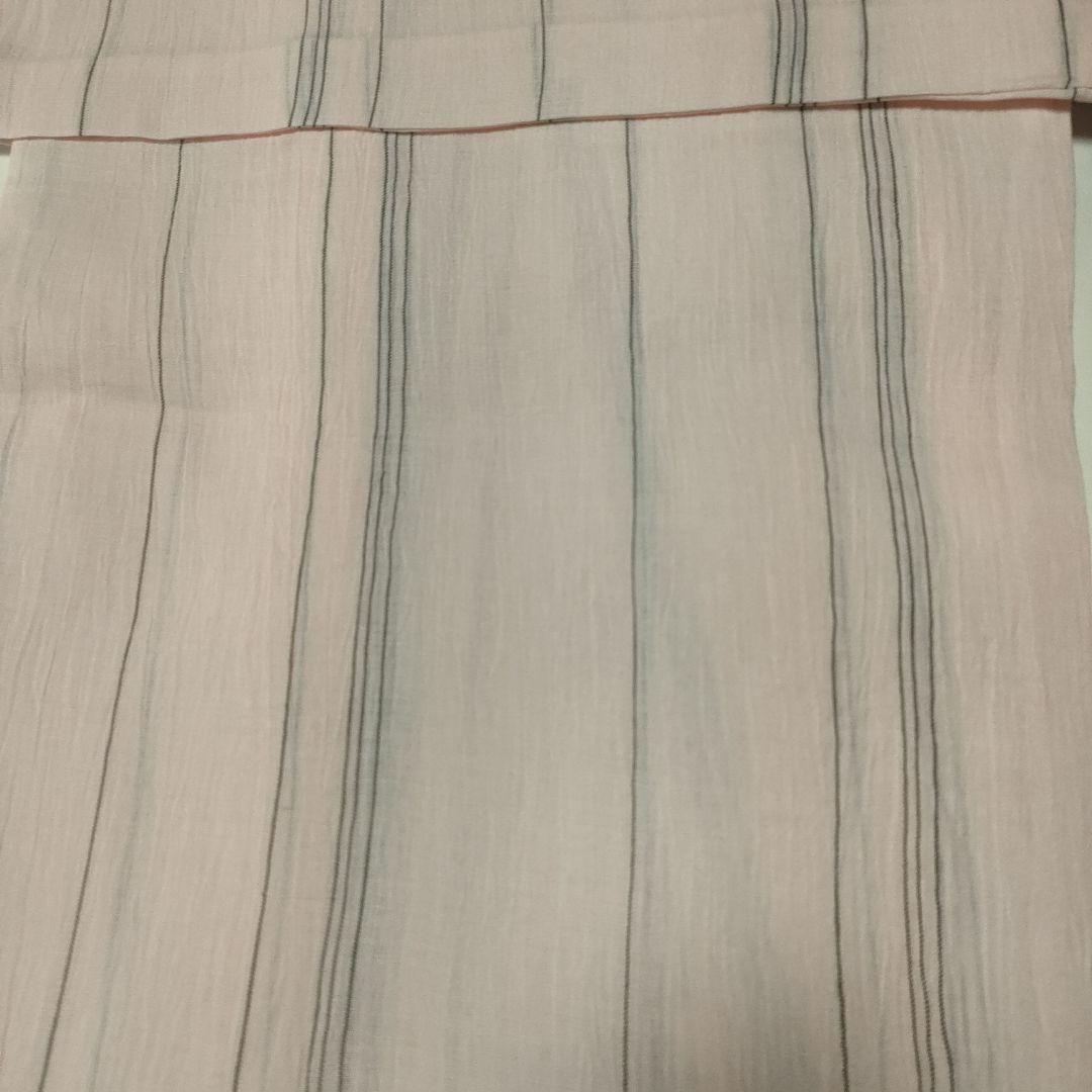 夏着物　新品　近江ちぢみ着物 　浴衣　桃