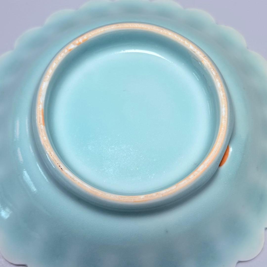 後期　鍋島青磁　江戸中期～末期　青磁菊花形皿　納箱付　同手　図録掲載品