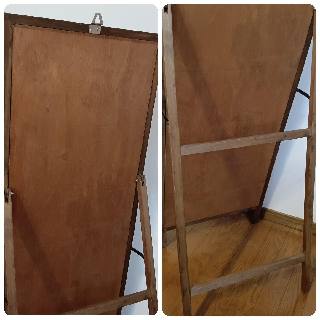 全身鏡 姿見 ブラウン アンティーク　扉付き鏡　ヴィンテージ ミラー 鏡台