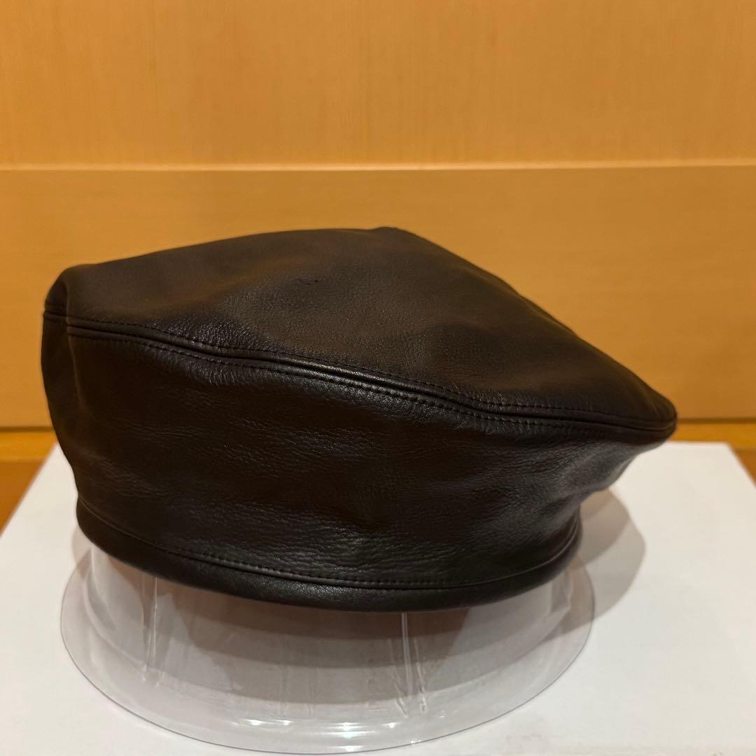 牛革　レザー ベレー帽　ブラック　CA4LA
