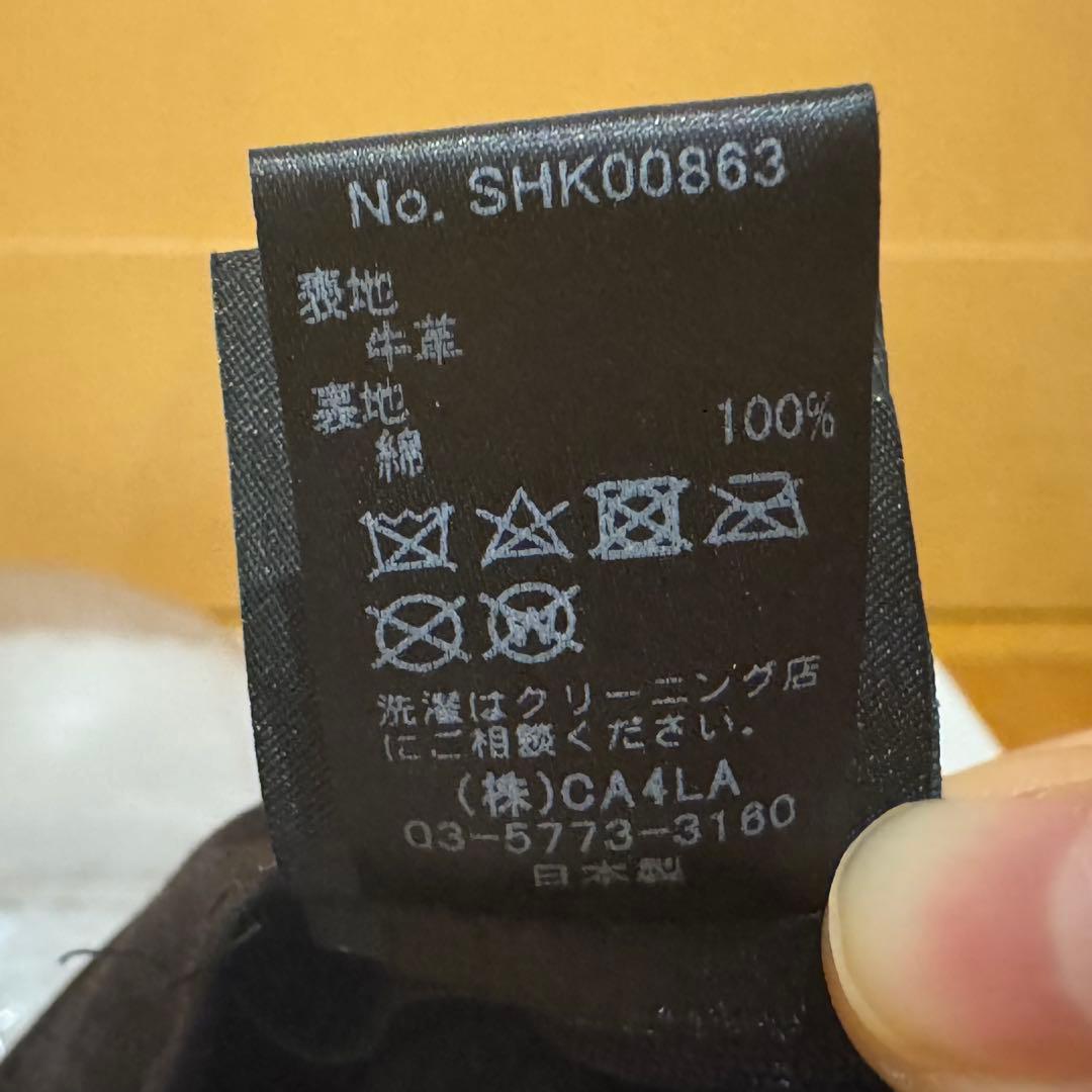 牛革　レザー ベレー帽　ブラック　CA4LA