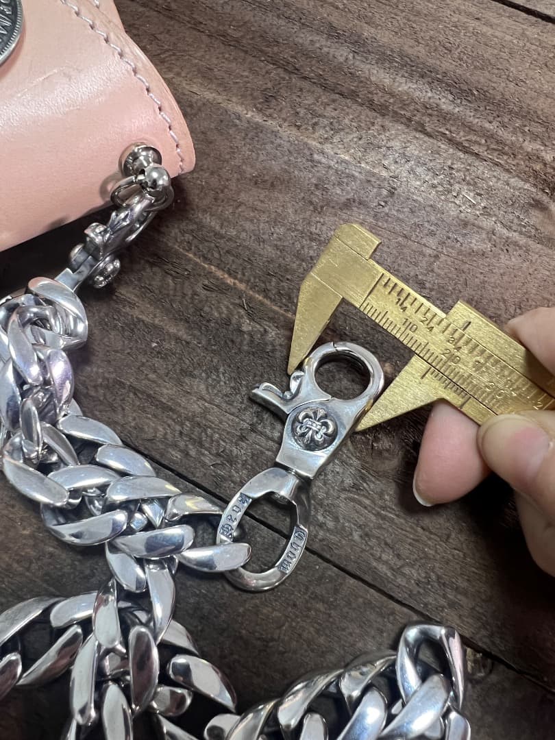 バイカー必須　ウォレット用プレーン　シルバーチェーン　TYPE2　QBKA005