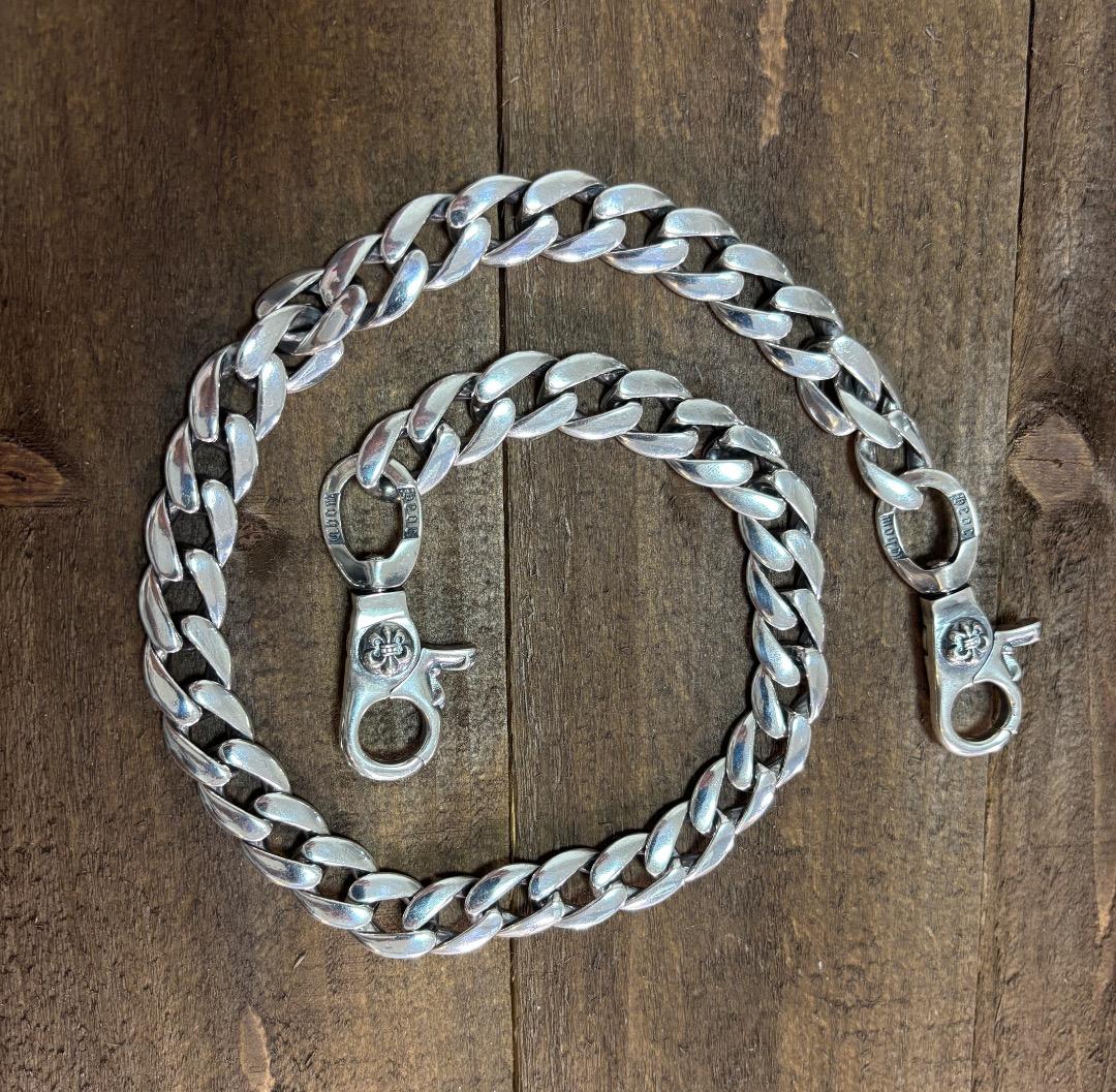 バイカー必須　ウォレット用プレーン　シルバーチェーン　TYPE2　QBKA005