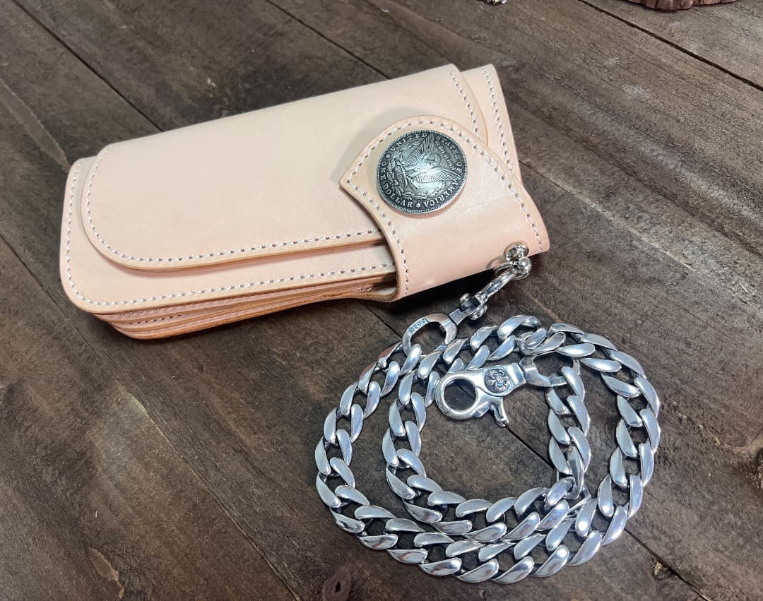 バイカー必須　ウォレット用プレーン　シルバーチェーン　TYPE2　QBKA005