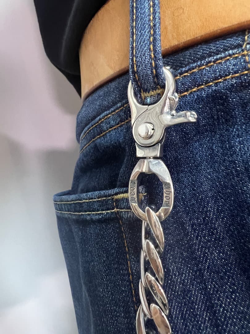 バイカー必須　ウォレット用プレーン　シルバーチェーン　TYPE2　QBKA005