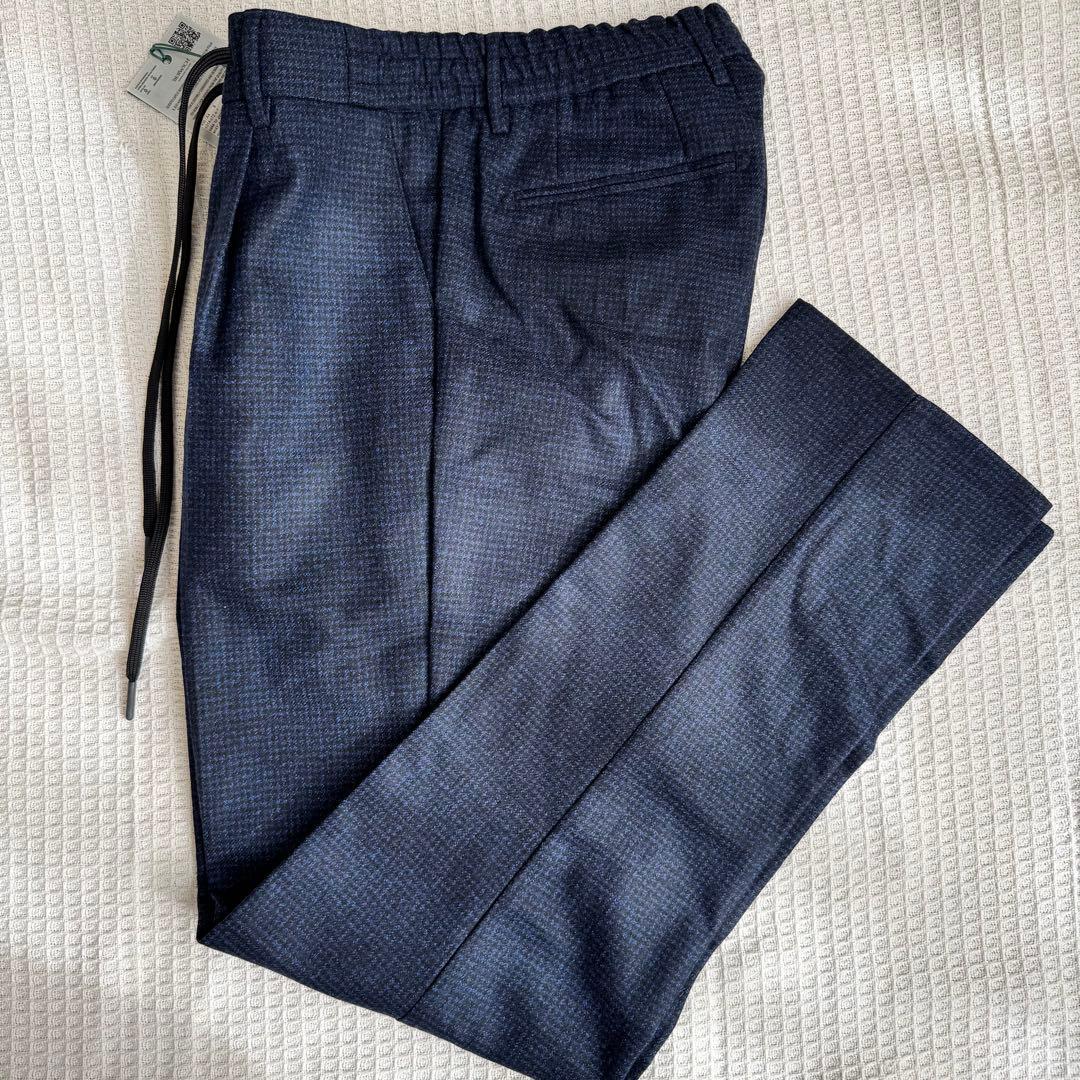 新品ベルウィッチ　ネイビー✖️ブラック　シャドウ千鳥格子パンツ
