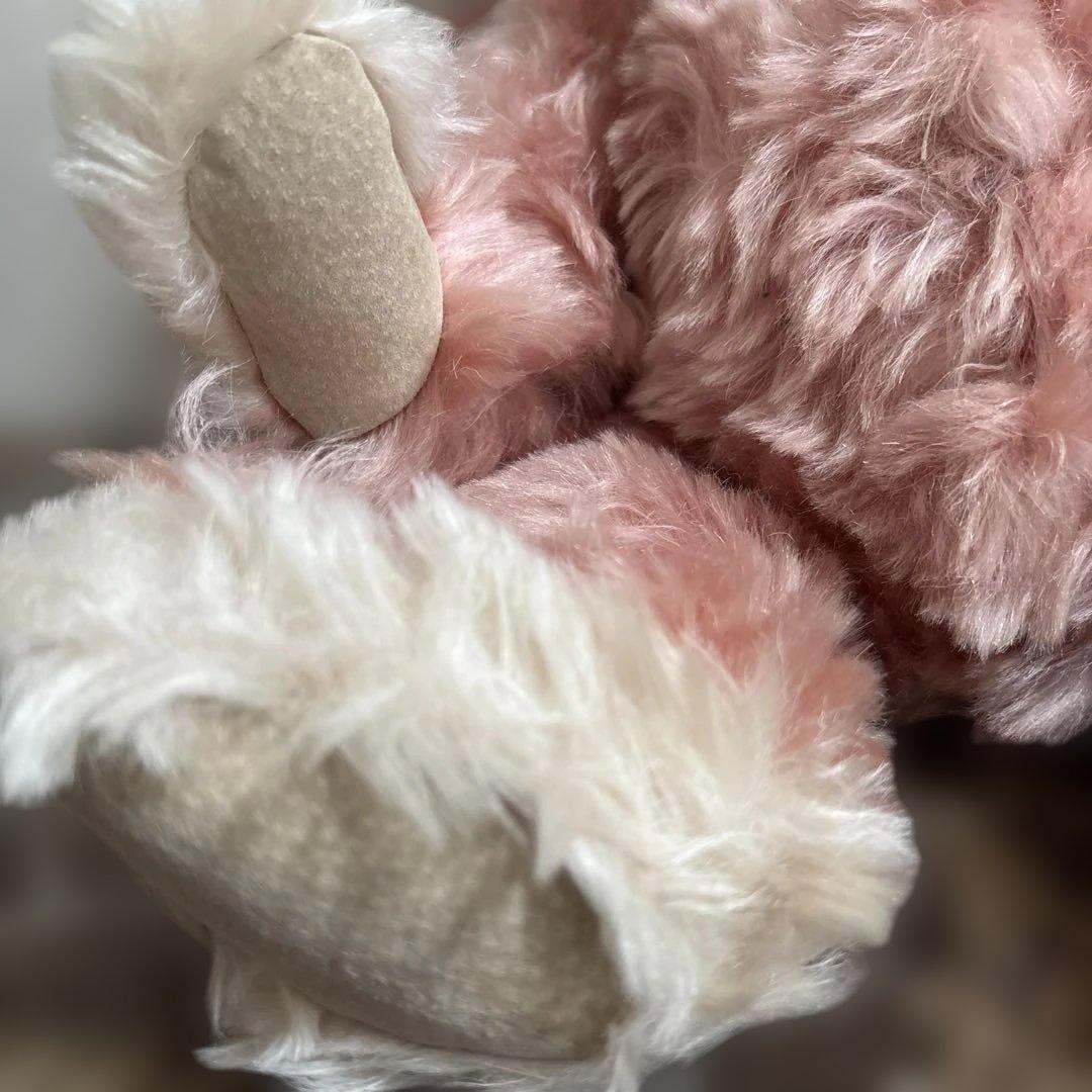 アメリカ90s 作家　ハンドメイド　30cm越え　テディベア　ピンク　ビッグ