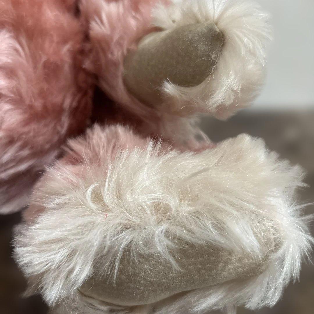 アメリカ90s 作家　ハンドメイド　30cm越え　テディベア　ピンク　ビッグ