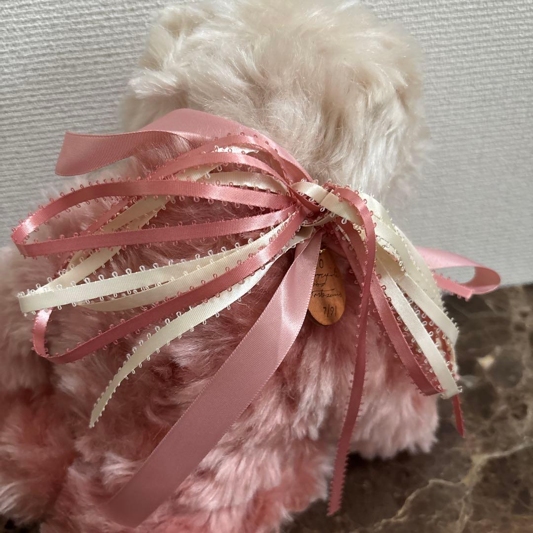 アメリカ90s 作家　ハンドメイド　30cm越え　テディベア　ピンク　ビッグ