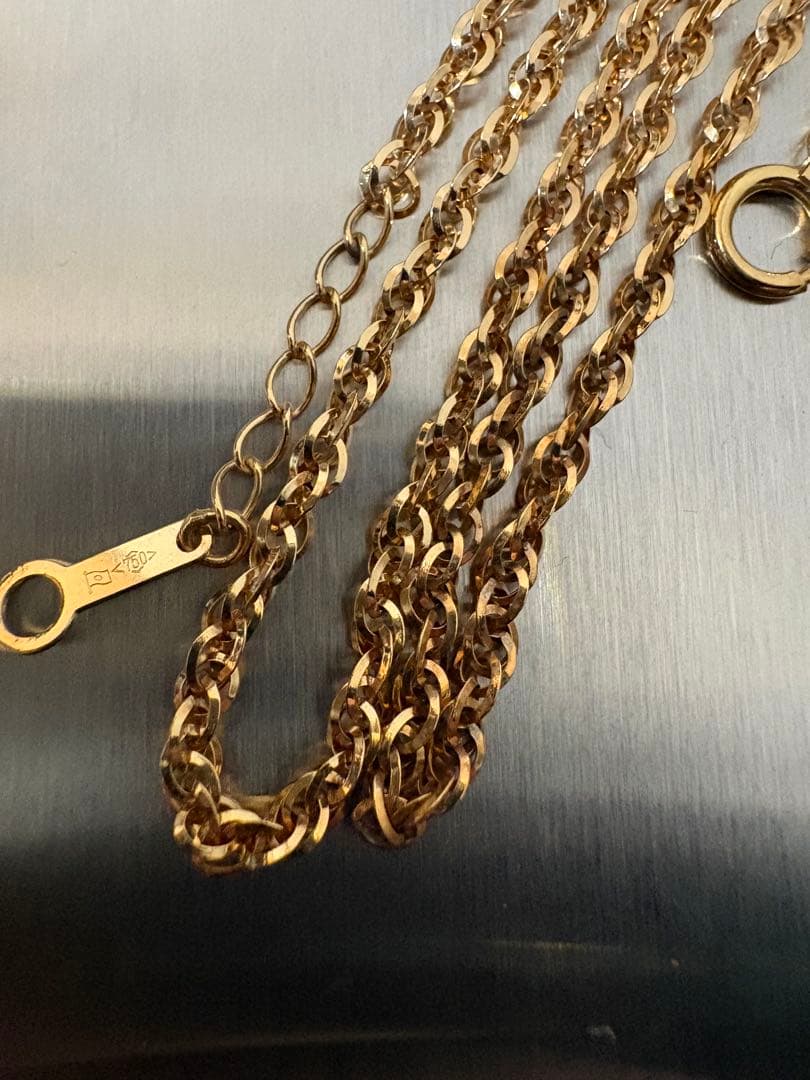 2時間限定.k18.750.日本造幣局.デザインネックレス.金スクリュー.ロープ