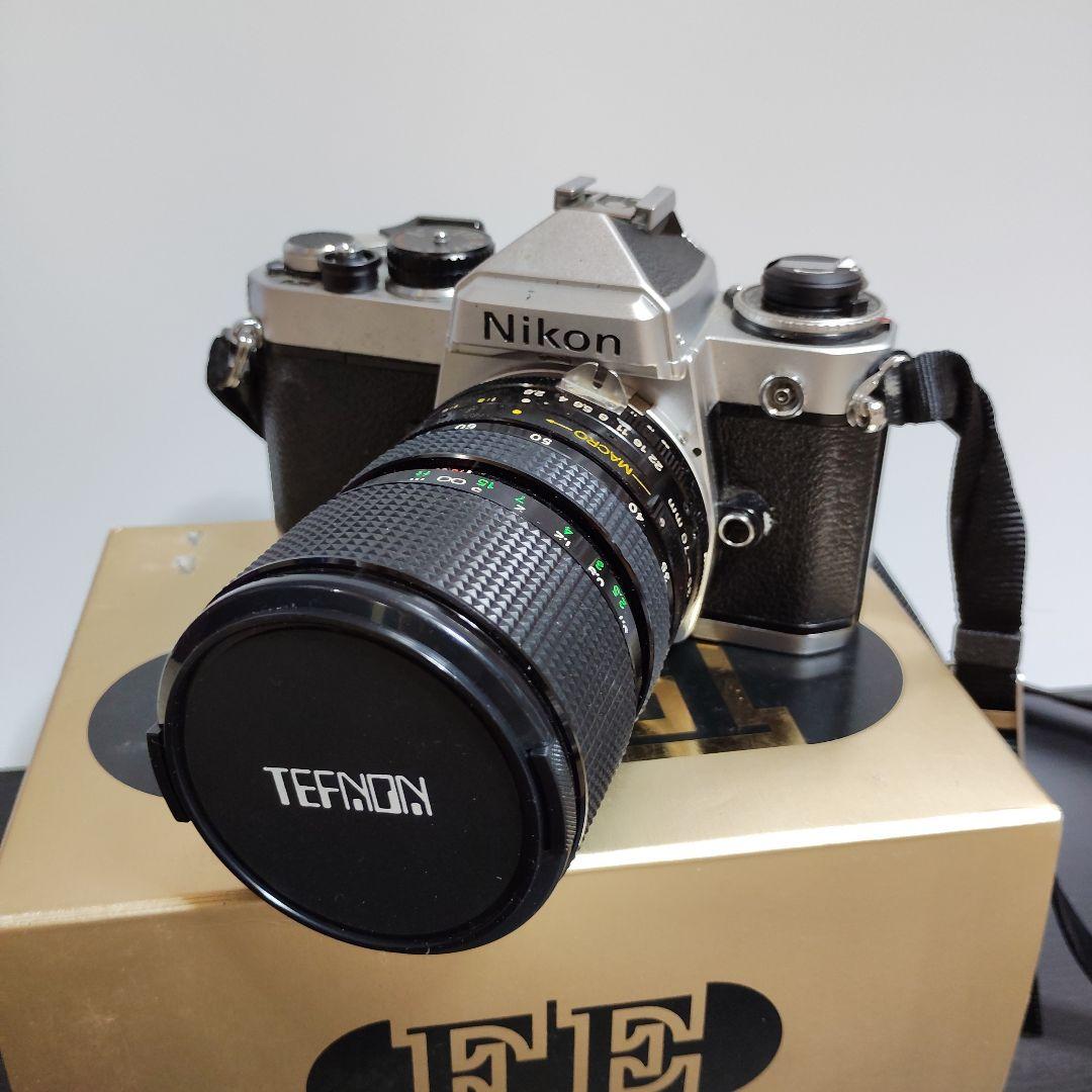 Nikon FE 一眼レフカメラ TEFNONレンズ、フラッシュ付き