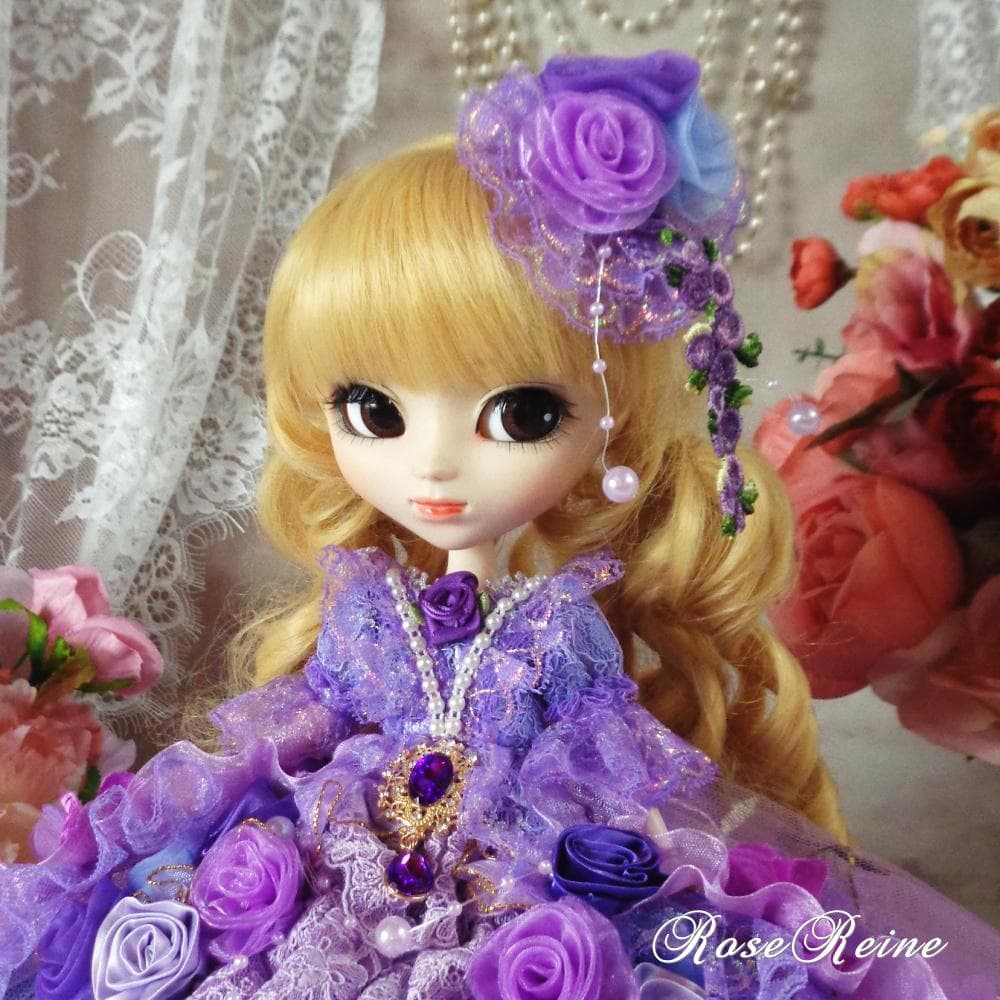 K様ご予約品 アンネローゼ王妃 パープルグラデーションボリュームフリルドレス