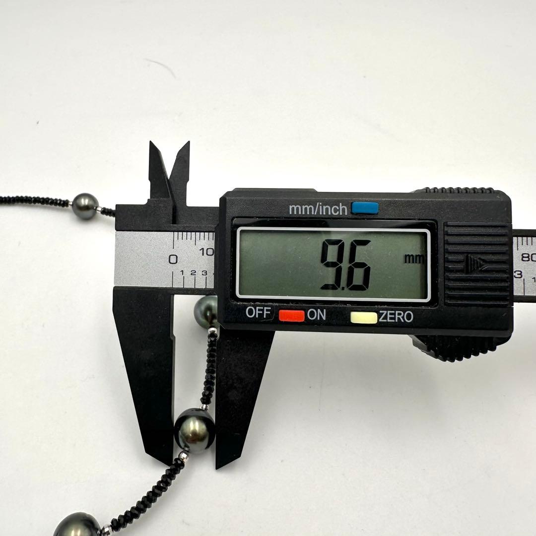 テリ強●K18 黒蝶真珠 ステーションネックレス ブラックスピネルパール