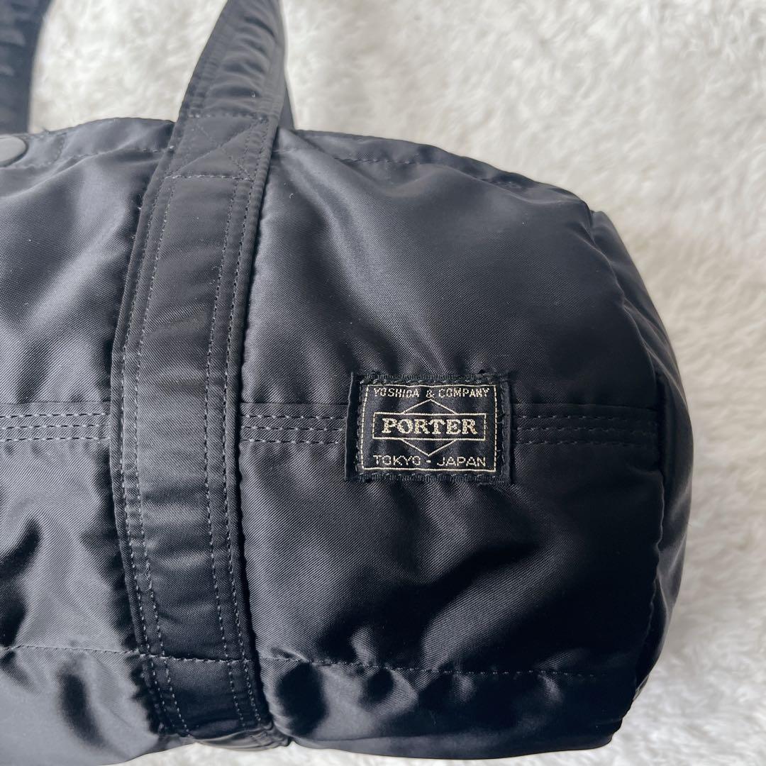 未使用級 ポーター タンカー ミニボストン ブラック ダッフル ドラムバッグ L