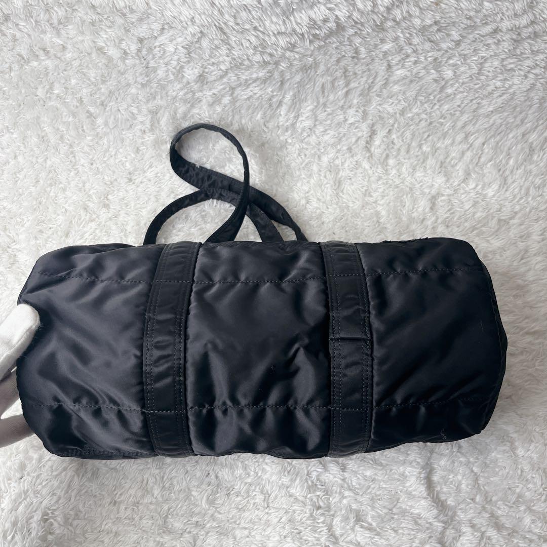 未使用級 ポーター タンカー ミニボストン ブラック ダッフル ドラムバッグ L