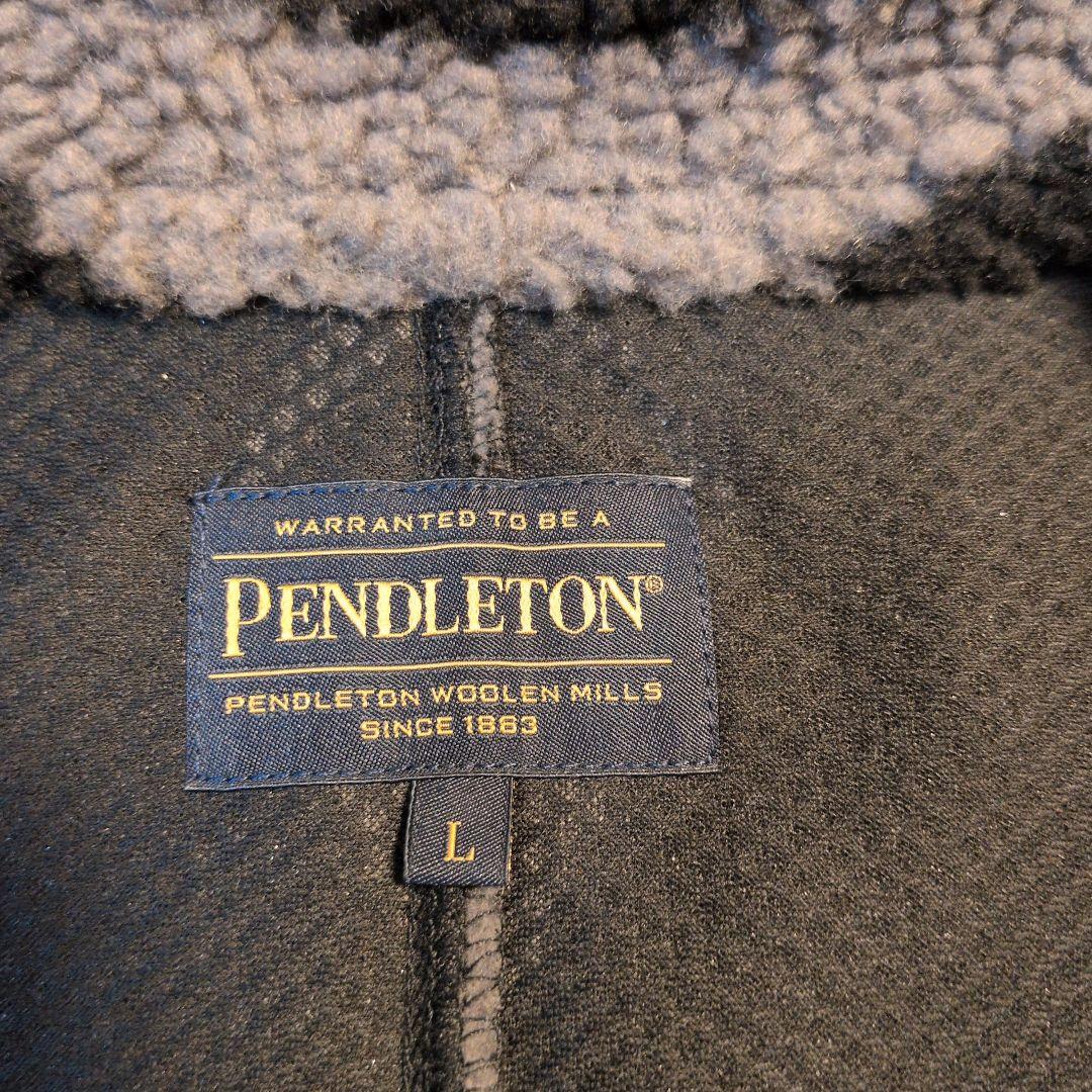 PENDLETON フリースベスト 総柄 ブラック Ｌ