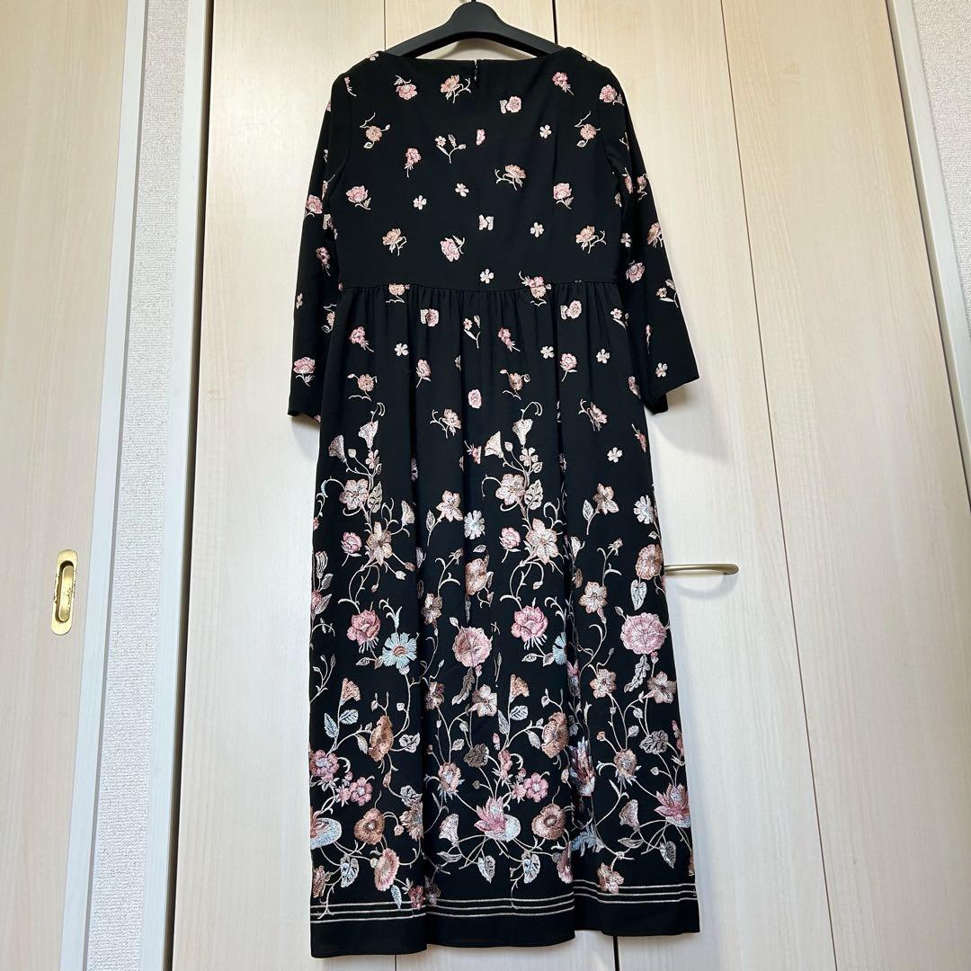 21AW♡グレースコンチネンタル サラサフラワー刺繍ワンピース 36 上品