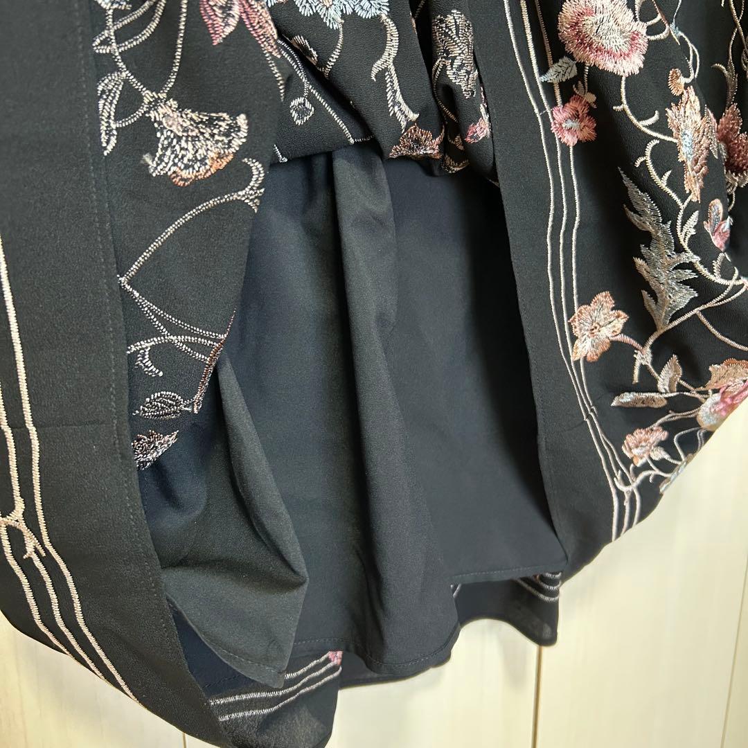 21AW♡グレースコンチネンタル サラサフラワー刺繍ワンピース 36 上品