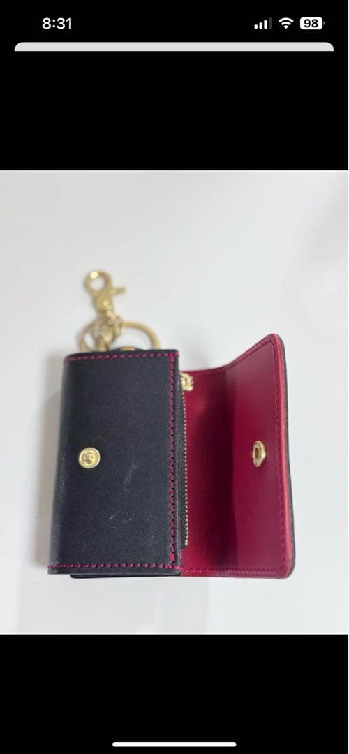 PORCO ROSSO レザーキーケース 黒/赤