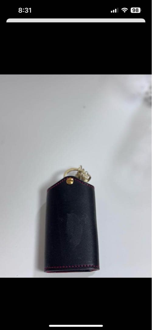 PORCO ROSSO レザーキーケース 黒/赤