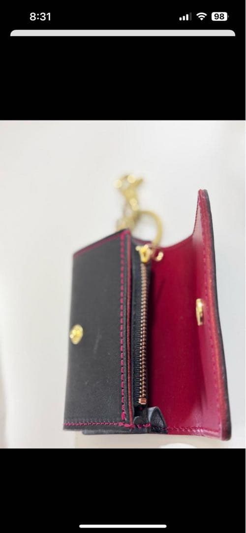 PORCO ROSSO レザーキーケース 黒/赤