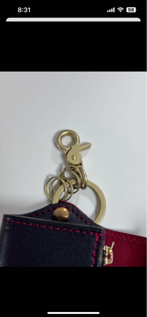 PORCO ROSSO レザーキーケース 黒/赤