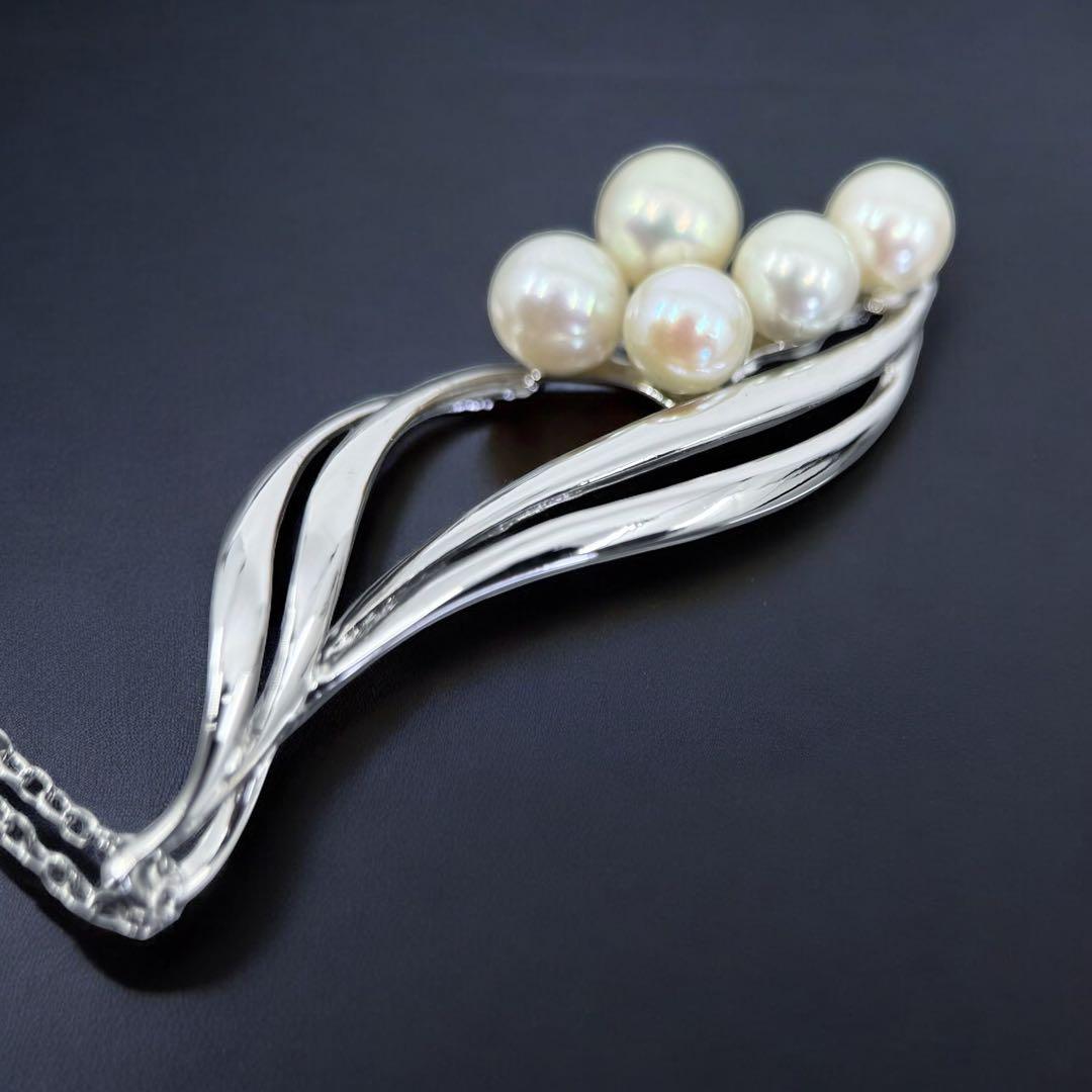 【極上】ミキモト　アコヤ　本真珠　パール　ペンダント　ネックレス　シルバー