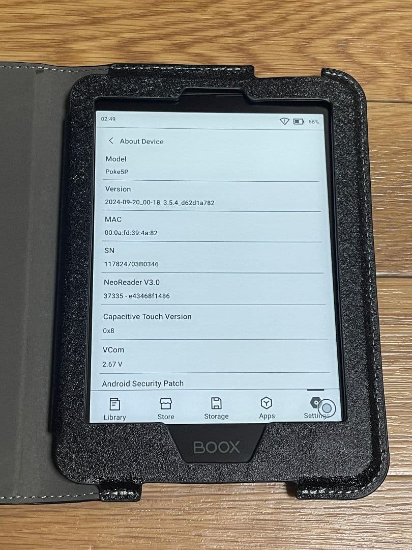 BOOX Poke5 ６インチ 電子ペーパー タブレット 動作確認済み
