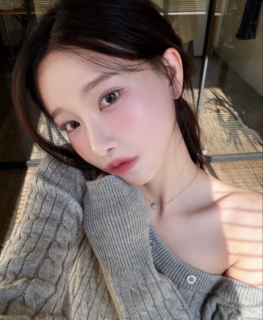 ワンピース yilon ONE SHOULDER CABLE KNITOP NAVY