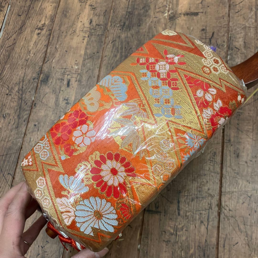 昭和レトロ 三味線 丸打胴 中棹 花梨 民謡 地唄 弦楽器 和楽器 ハードケース