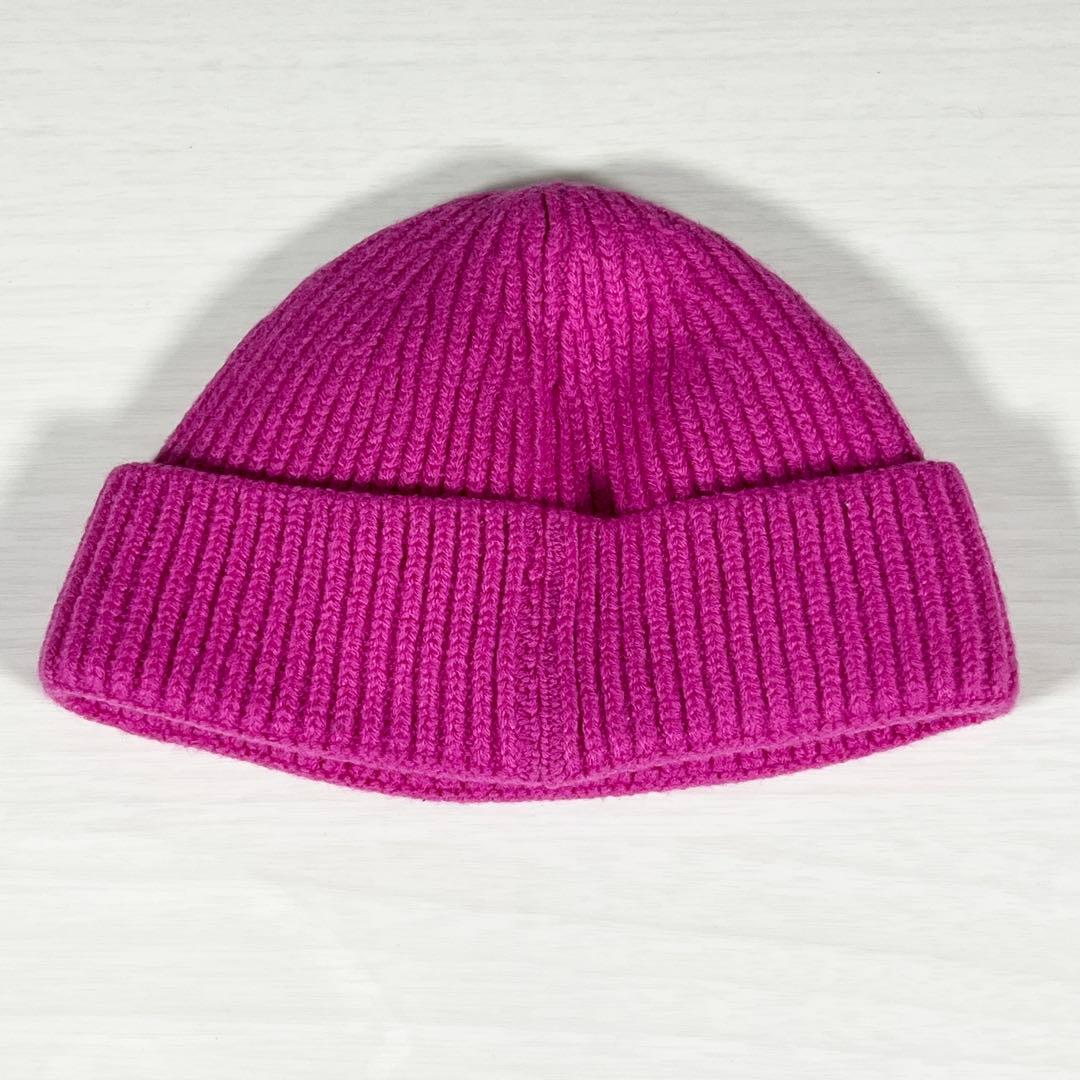 LOUIS VUITTON ルイヴィトン 逆さロゴ ニット帽 ピンク ウール