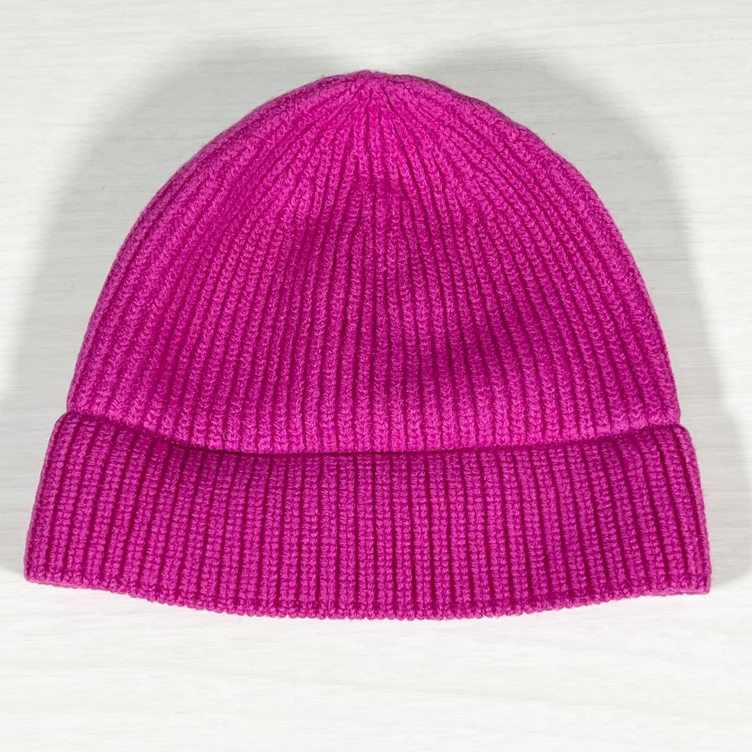 LOUIS VUITTON ルイヴィトン 逆さロゴ ニット帽 ピンク ウール