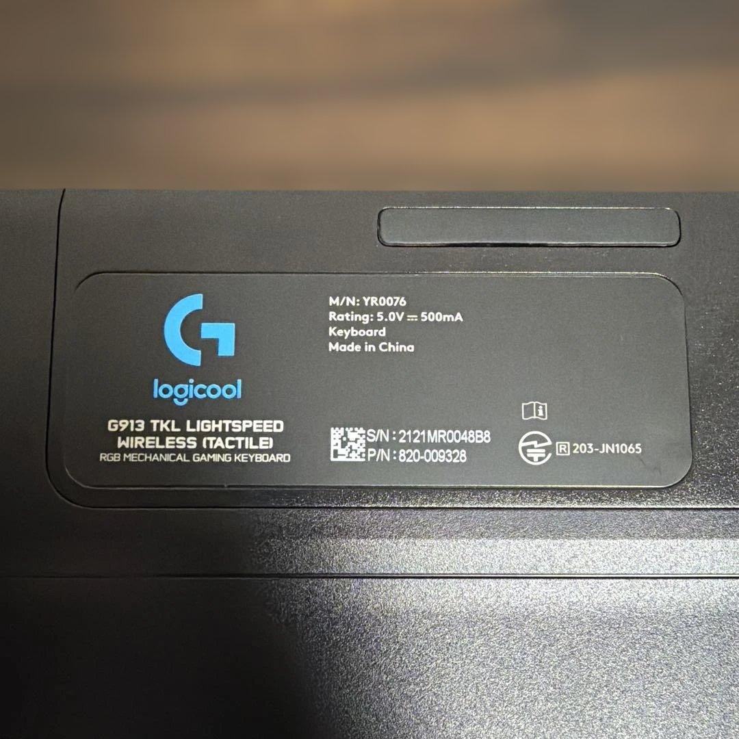 美品 ロジクール G913 TKL ワイヤレス RGB メカニカル キーボード