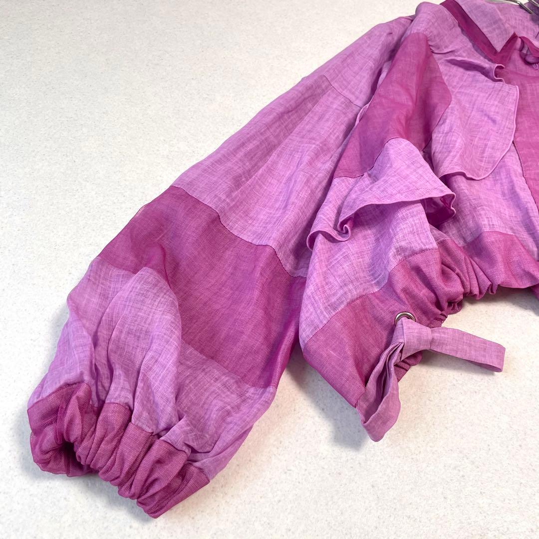 【未使用・タグ付き】エイココンドウ フリル チュール クロップド丈 ブルゾン