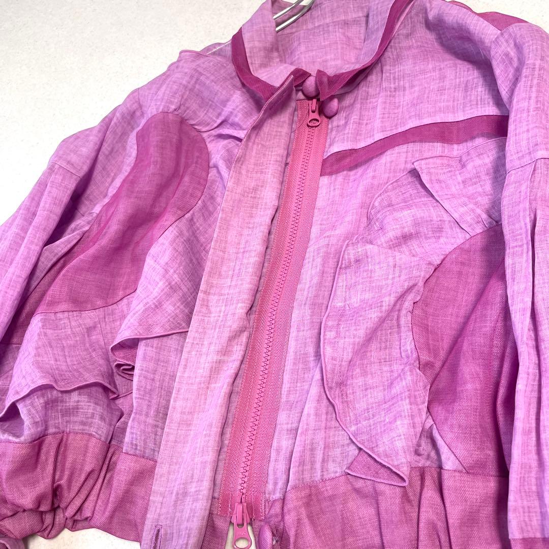 【未使用・タグ付き】エイココンドウ フリル チュール クロップド丈 ブルゾン