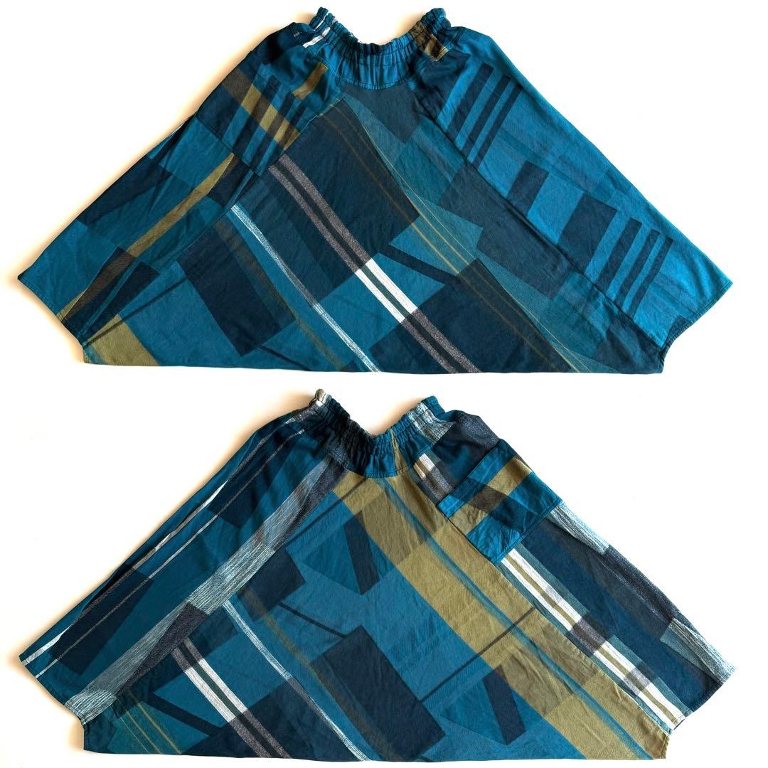 tamaki niime タマキニイメ タルンパンツ ロング ターコイズブルー