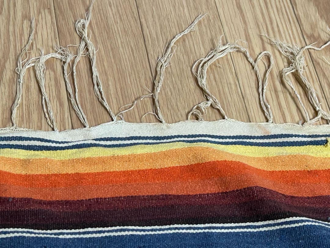 30s 40s ビンテージ メキシカンラグ サラぺ 大判 アンティーク