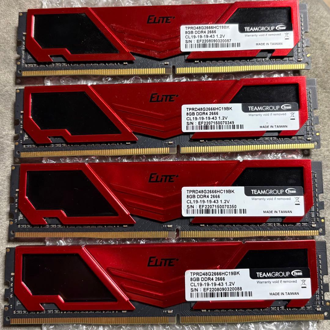 も*舗様 DDR4 2666MHz メモリ 32GB(8GB×4)
