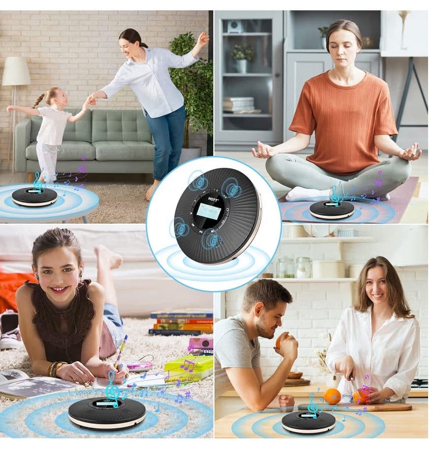 ポータブル CDプレーヤー Bluetooth5.3対応 1800mAh　再生