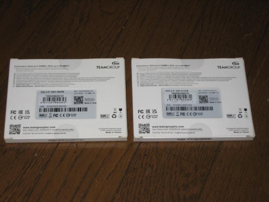 未使用　TEAMGROUP　GX2　SSD　256GB・512GB
