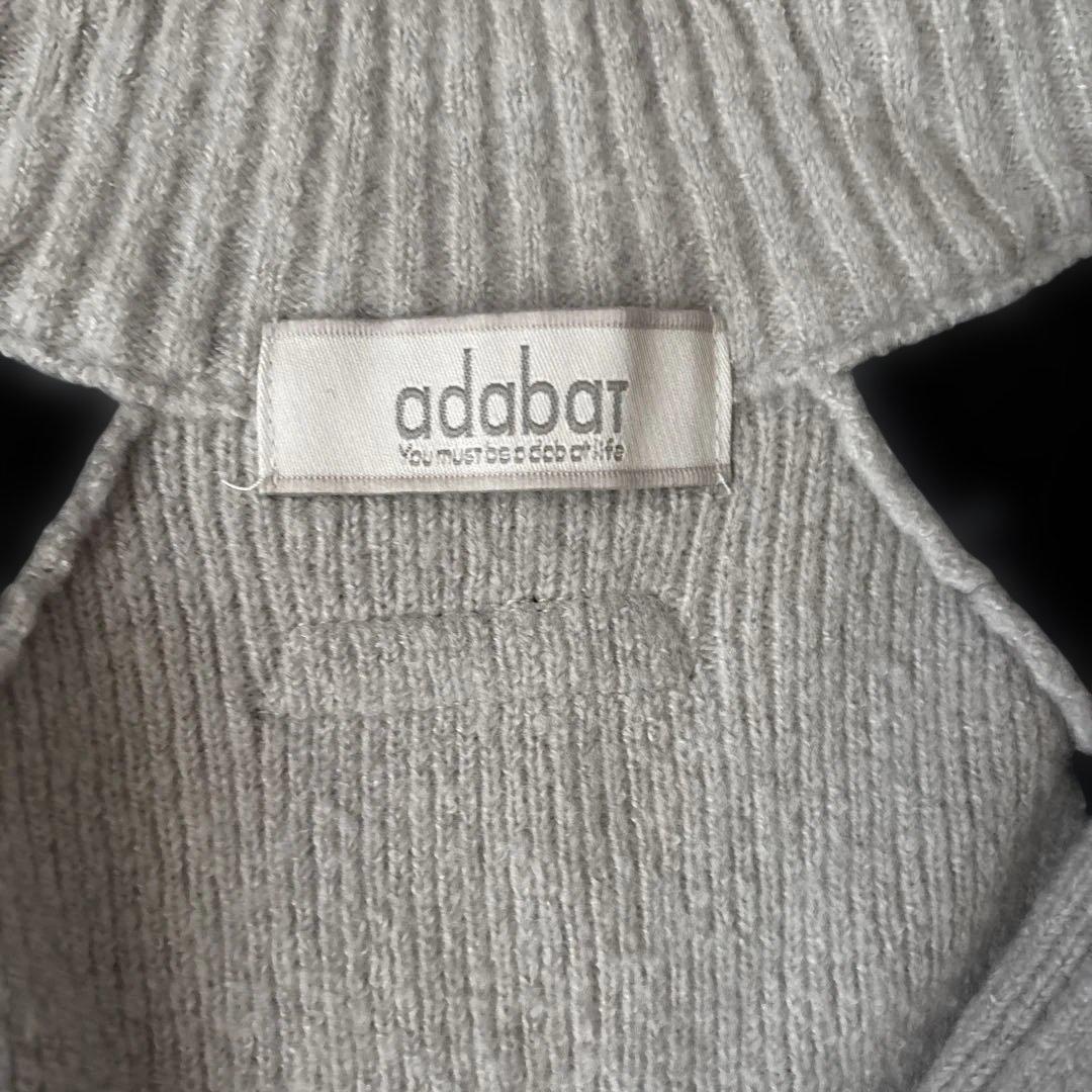 adabat ジップアップセーター 黒・グレー・白