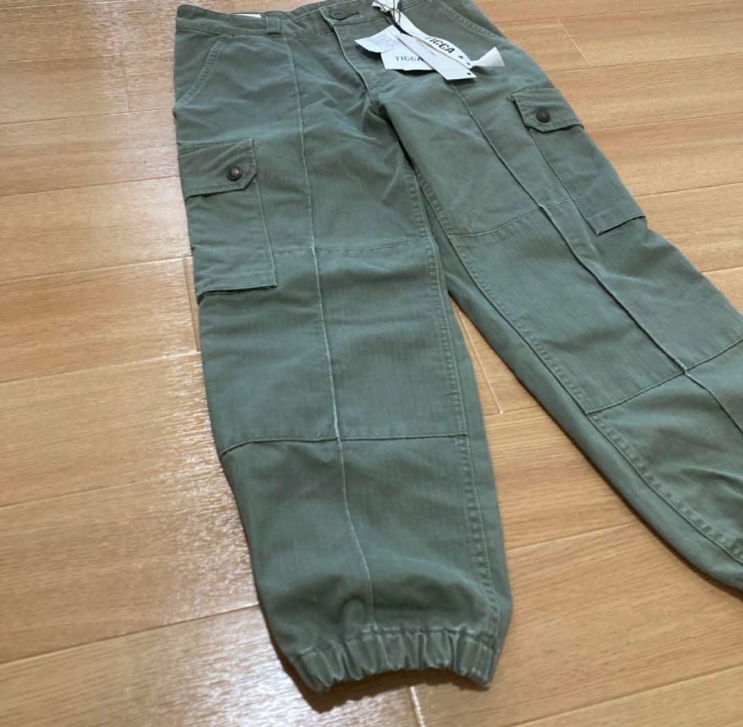 【新品未使用】ティッカ クロップドカーゴパンツ　現行 カーキ 日本製