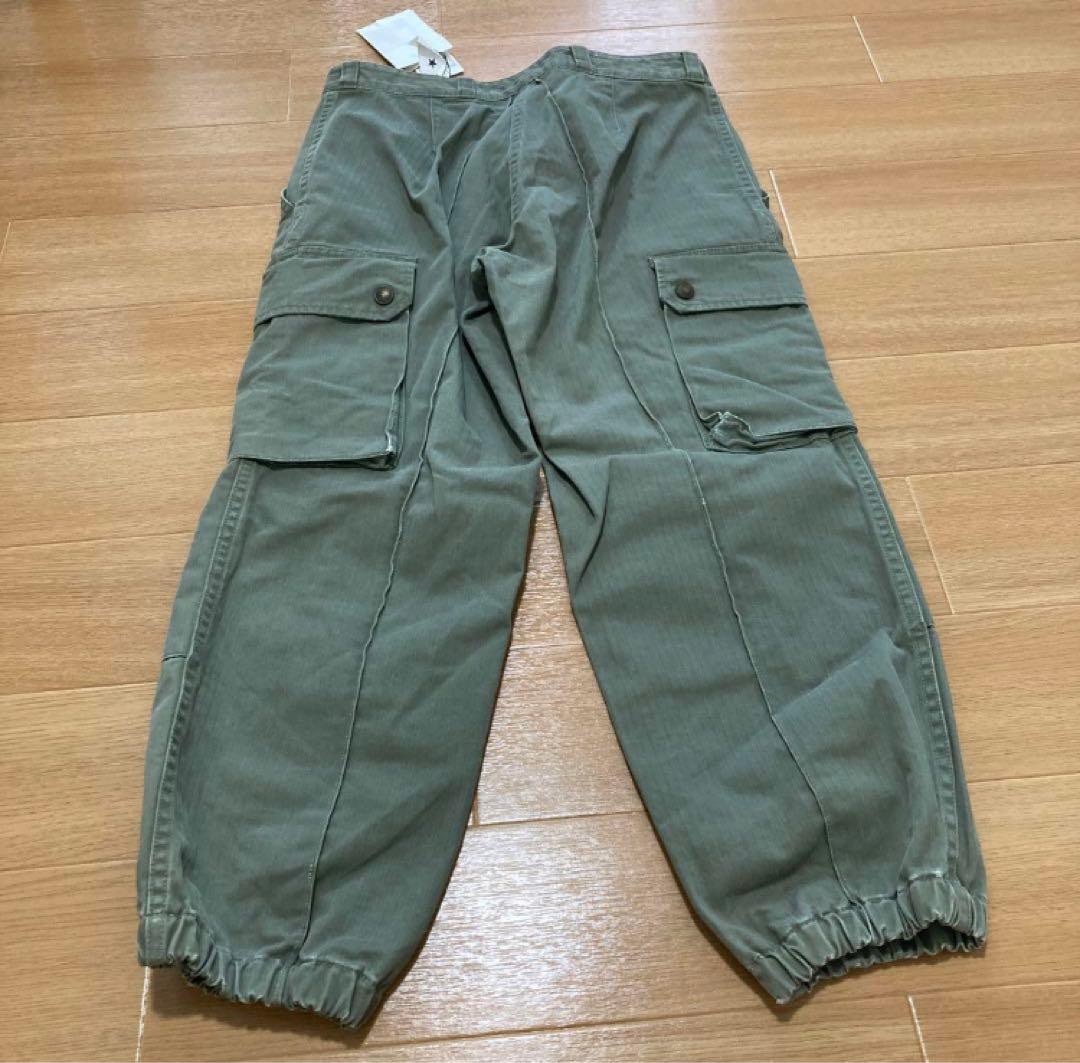 【新品未使用】ティッカ クロップドカーゴパンツ　現行 カーキ 日本製